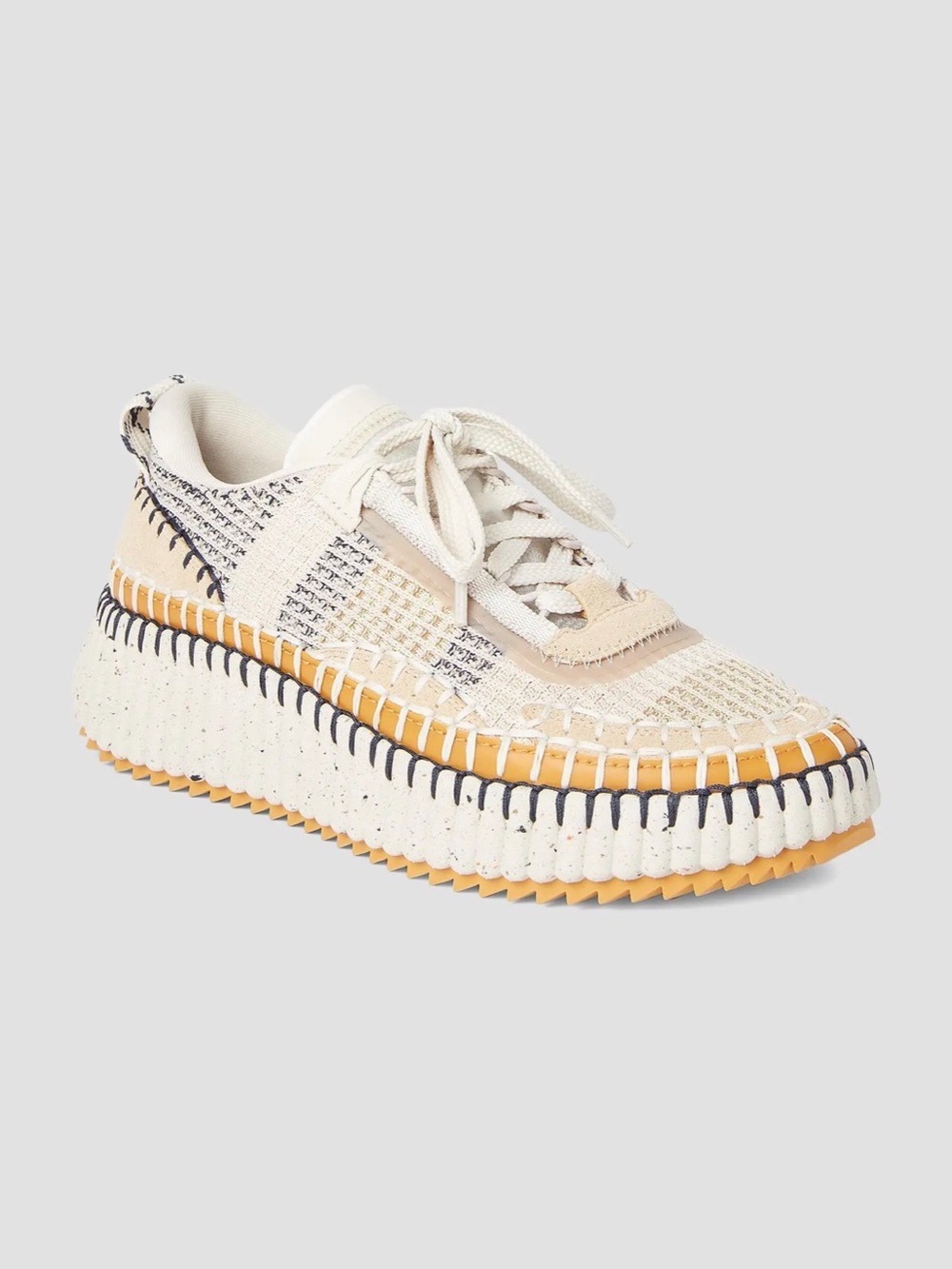 Chloe Nama Mixed Media Platform Sneakers size 41(10.5US) $895